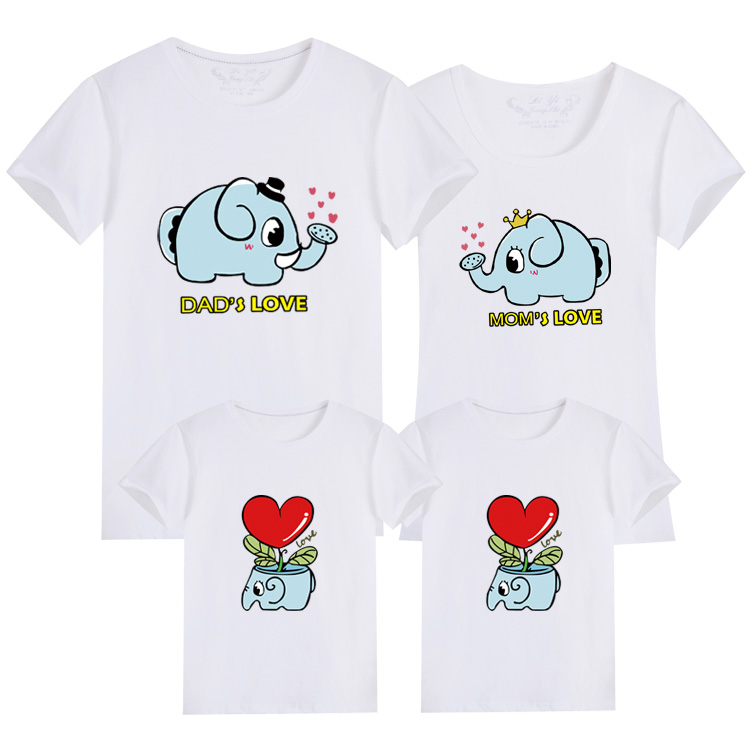 Yêu voi con, váy hè, áo thun ngắn tay, mẹ và con, áo cotton, một gia đình ba người shop quần áo trẻ em đẹp