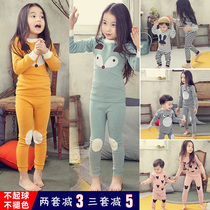 Girl Underwear Suit Pure Cotton Spring Autumn Childrens Home Clothes Boy Sleepwear Cotton Sweatshirt Baby Autumn Clothes Autumn Pants Warm