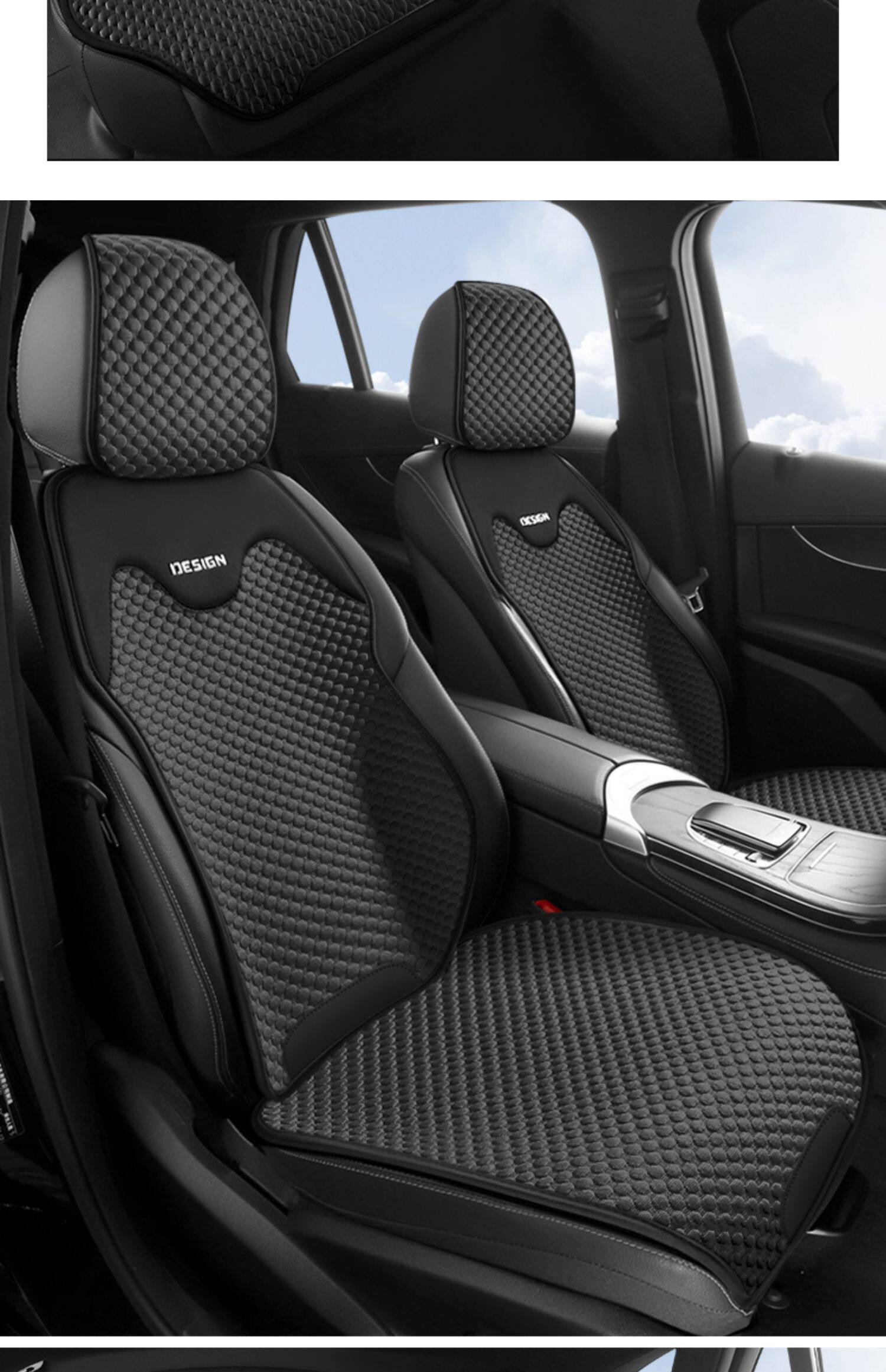 Car Seat Cushion, Universal Seat Pad for All Seasons, Summer Ice Silk Seat Cushion, Half-Pack Seat Cover in the Car, Ventilated Car Cushion