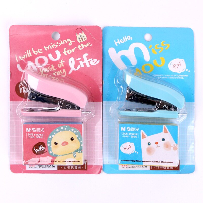 Morning light pink adorable small number of nail bookings Machine suit stapling machine plus book needle study office supplies ABS91680