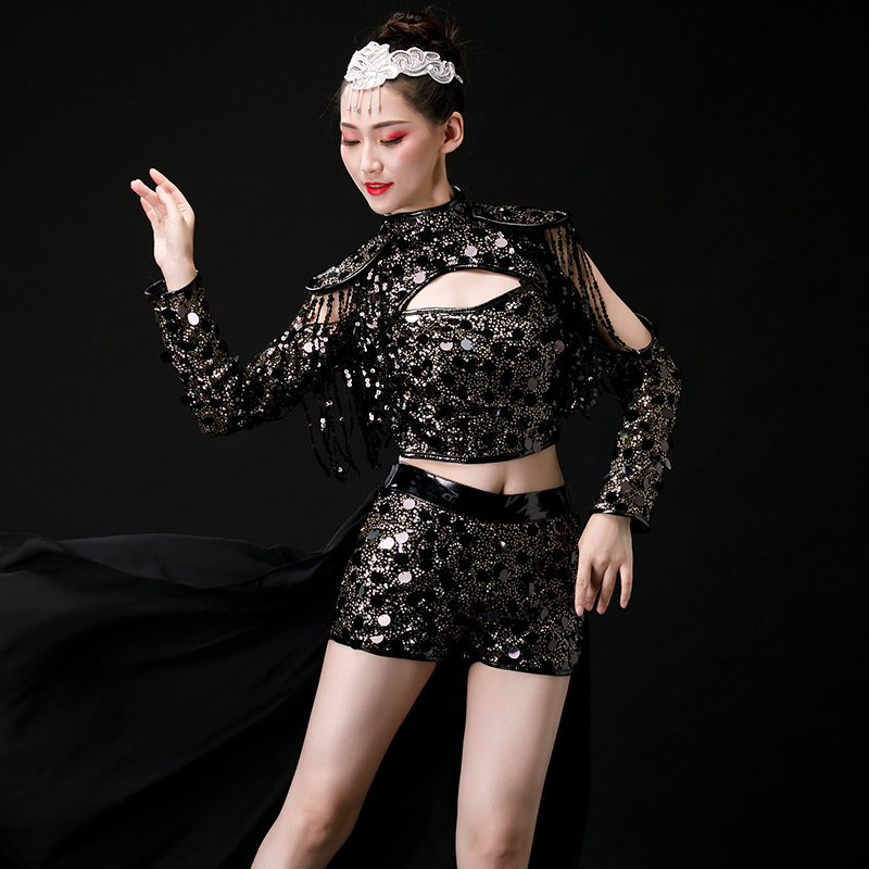 khiêu vũ trang phục hiện đại sequins sexy dance performance jazz nữ trẻ tiết mục múa vuông