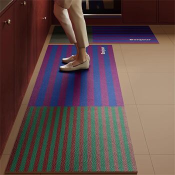 Special kitchen floor mats, mid-century style long strip combination, non-slip and stain-resistant floor mats, household cuttable water-absorbent and quick-drying carpets