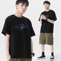 Mens short sleeve T-shirt summer 2021 new cotton round neck trend Ice Silk national tide ice tide tide brand half sleeve clothes