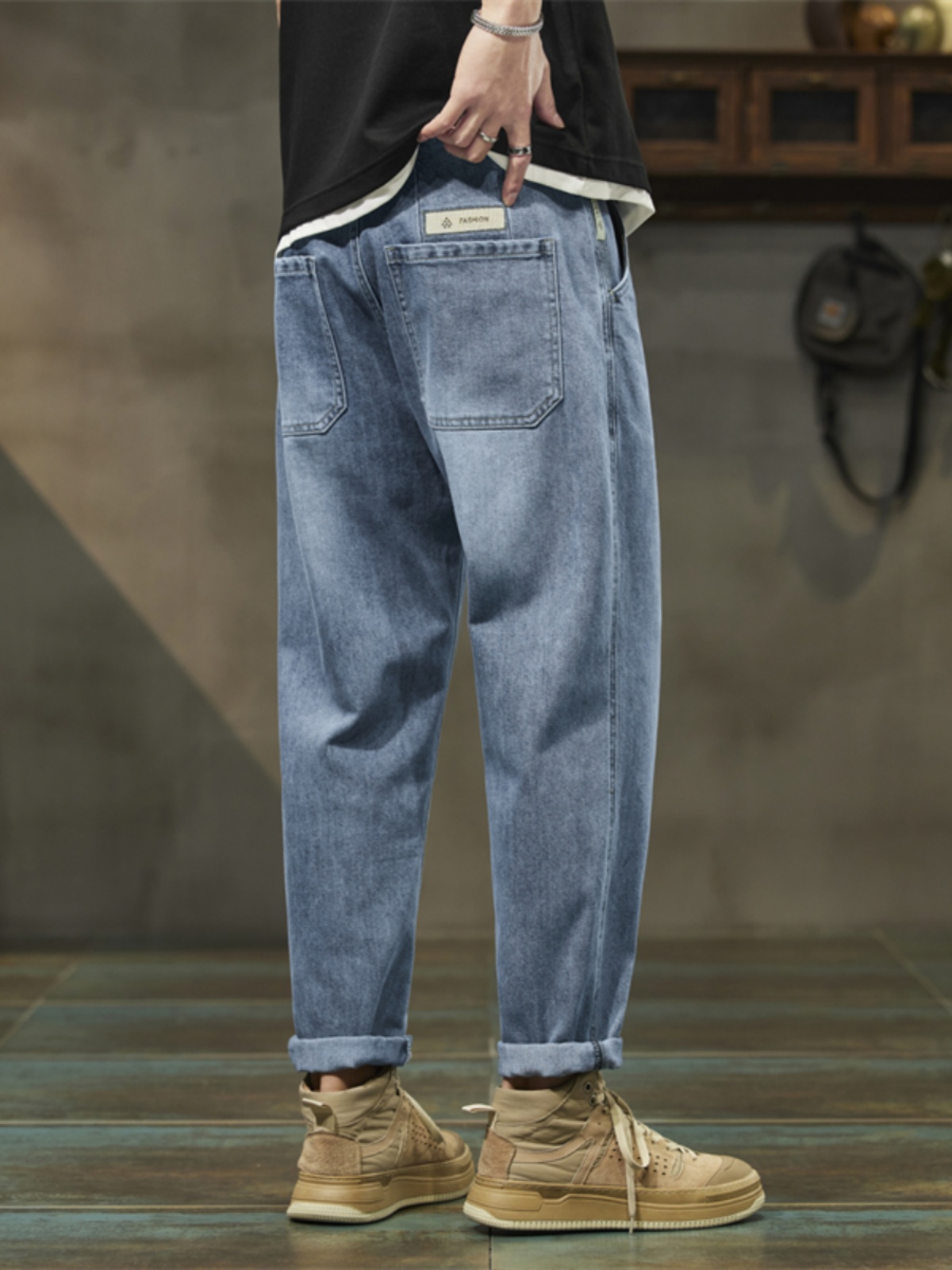 牛仔裤男夏季薄款2024新款潮牌宽松直筒裤子男生锥形工装休闲裤子