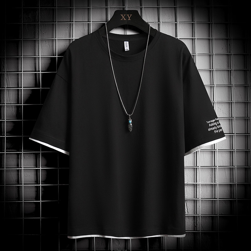 Short sleeve t-shirt men 2022 new summer ice silk quick dry versatile round neck brand summer tide tide ins men's clothes on the clothes