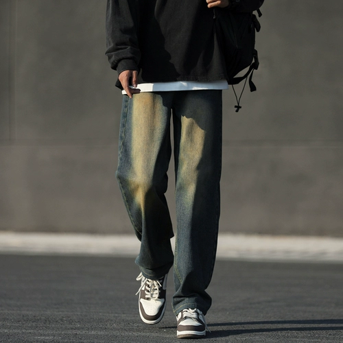 Джинсы, штаны, в американском стиле, свободный крой