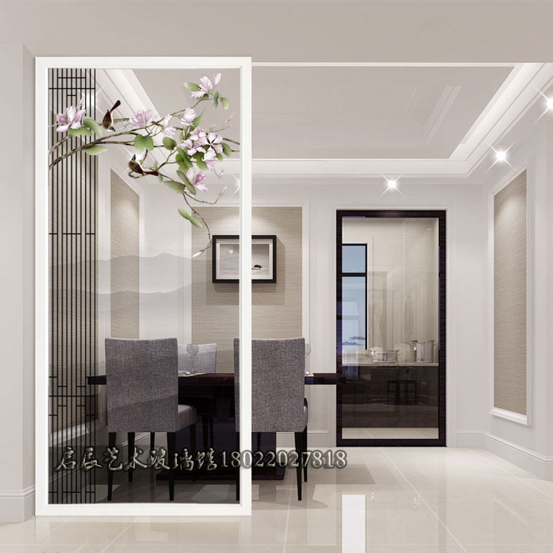 Modern minimalist art glass entry porch screen partition living room bedroom decoration home block flower fragrance fragrance