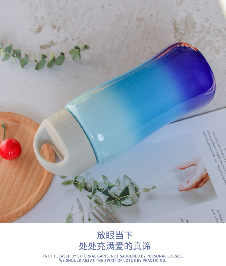 Do Tang Xuan porcelain cup joy harmony travel cup with single - layer high - capacity portable ceramic cup tea cup
