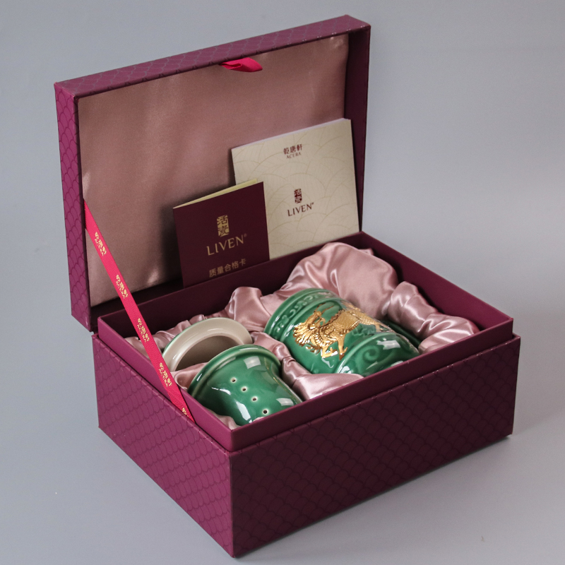Dry Tang Xuan live China cups and gold kirin in delight the three cups) creative ceramic office tea cups water
