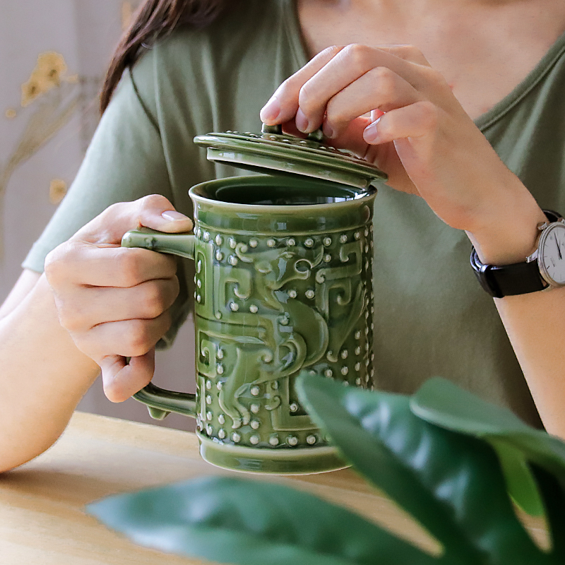 High dry Tang Xuan living in extremely good fortune porcelain cup size cup with cover ceramic business office tea cup gift cup water
