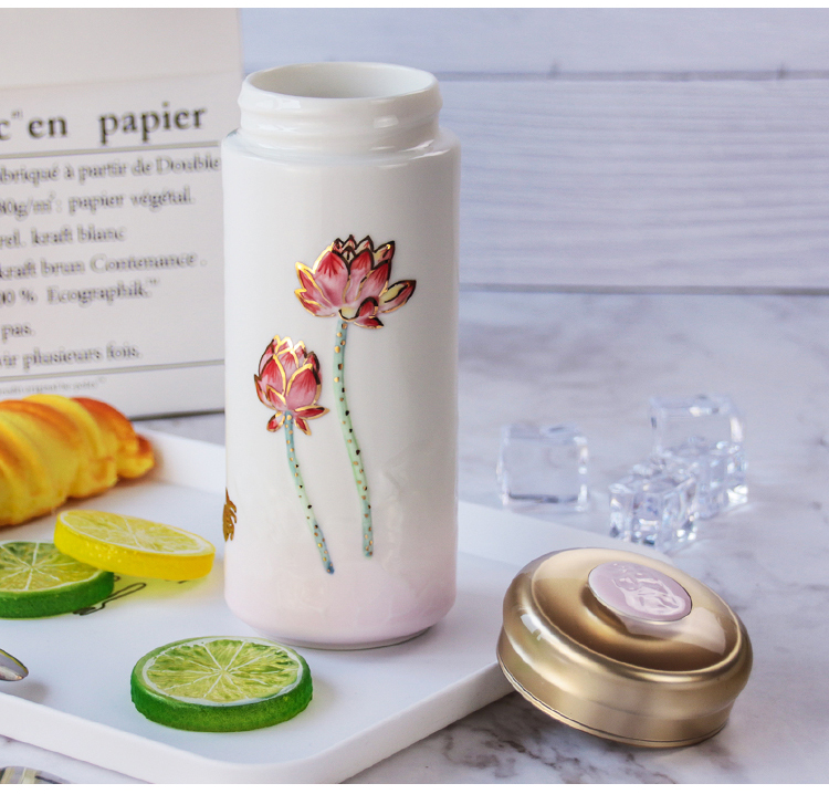 Dry Tang Xuan porcelain cup live harmony with cup double 350 ml art glass ceramic cup new business gifts