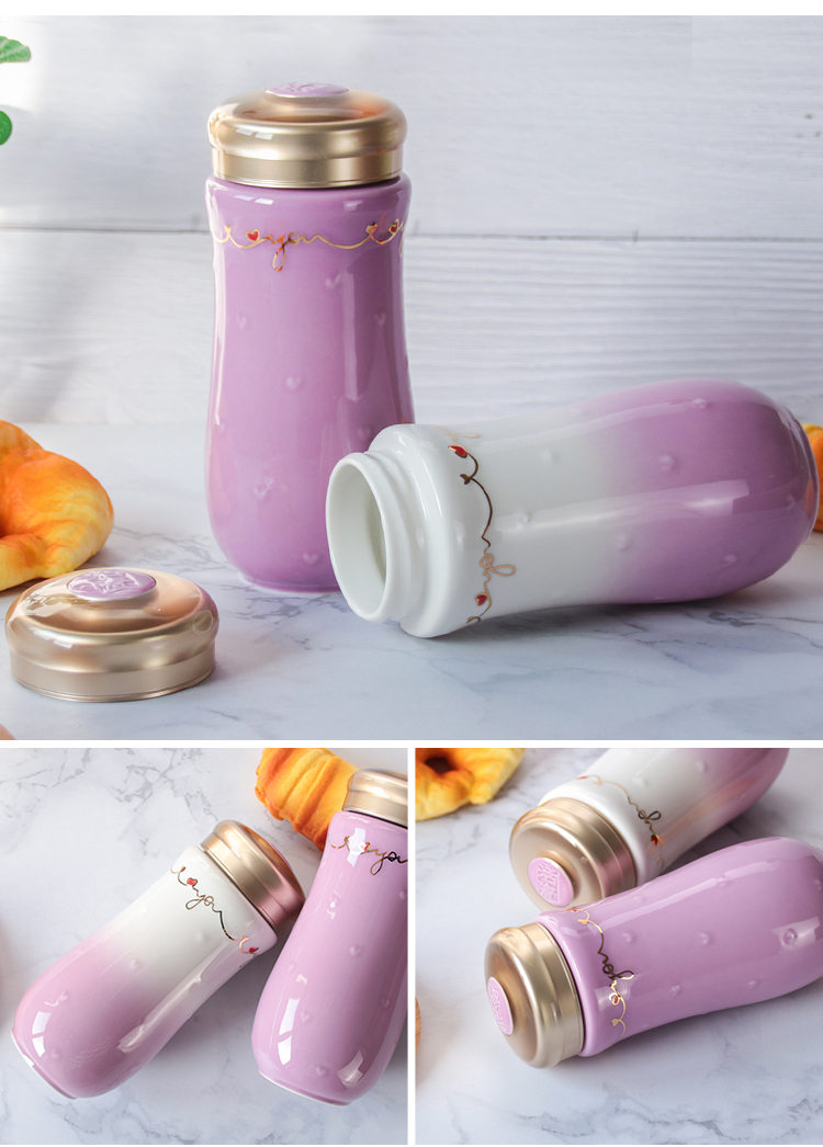 Do Tang Xuan porcelain cup honey wholeheartedly take cup double big bladder ceramic keller cup cup woman with a gift
