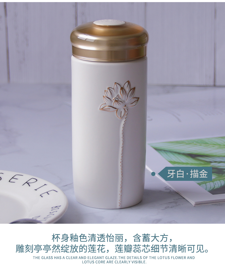 Dry Tang Xuan live China cups and gold call f lotus cup with double 300 ml glass ceramic water lotus cup