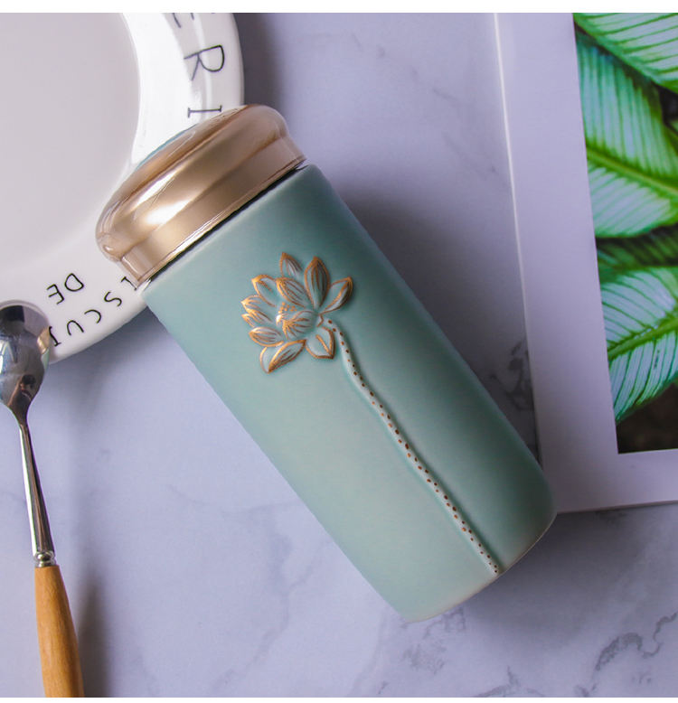 Dry Tang Xuan live China cups and gold call f lotus cup with double 300 ml glass ceramic water lotus cup