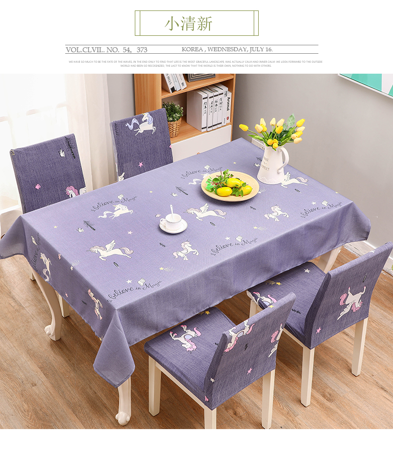 Khăn trải bàn ở Nam Cực vải cotton và vải lanh nhỏ tươi không thấm nước chống vảy dầu không dùng một lần bàn cà phê vải bọc bàn ăn ghế bọc khăn ăn