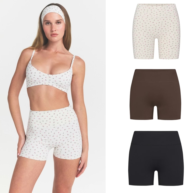 Skims Nikeskims Matte 3inch Short Printed Yoga Sports Tight Shorts Three-Quarter Pants