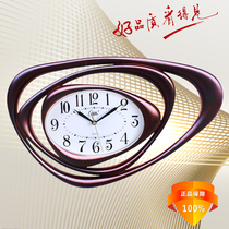 Kangba silk wall clock living room household fashion creative silent quartz clock Personality art clock Free punch clock