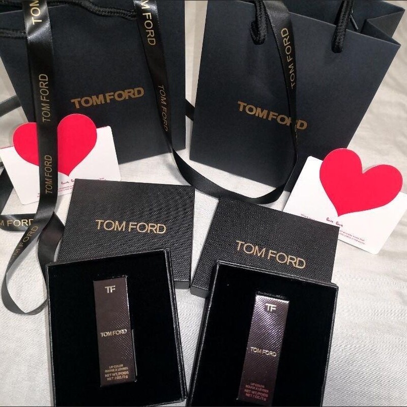 Tom Ford Tom Ford Lipstick Box Tf Perfume Gift Box Tf Silver White Packaging Ribbon Handbag
