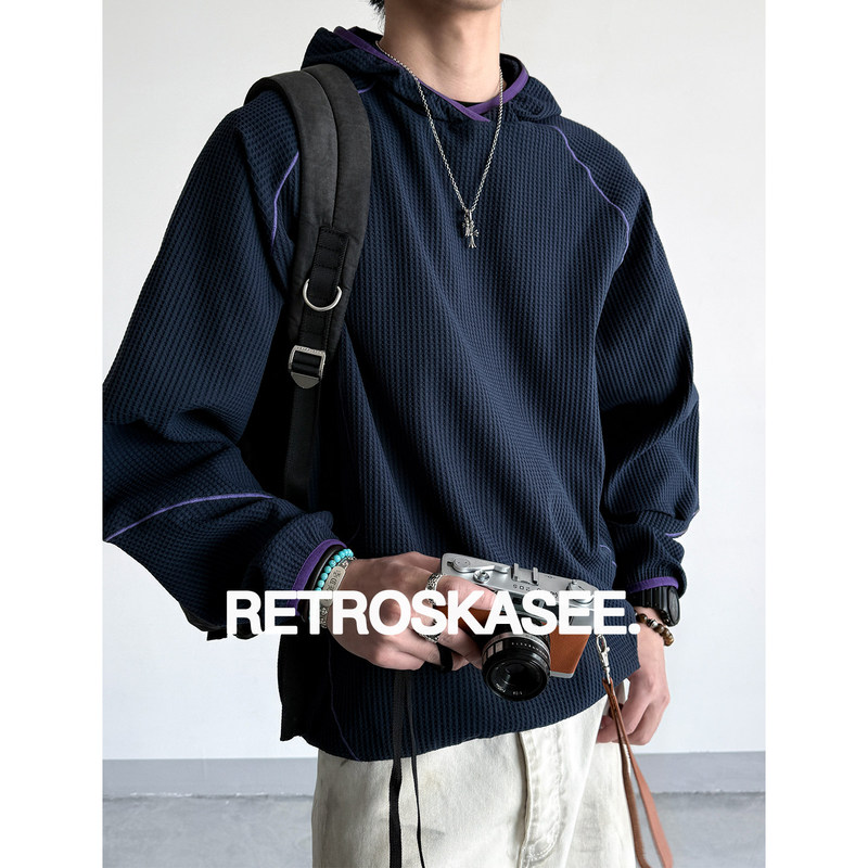 Large Size 190g Moody Lightweight Quick-Dry Hooded Sweatshirt for Men, Loose Texture, Outdoor Hiking and Trekking Top