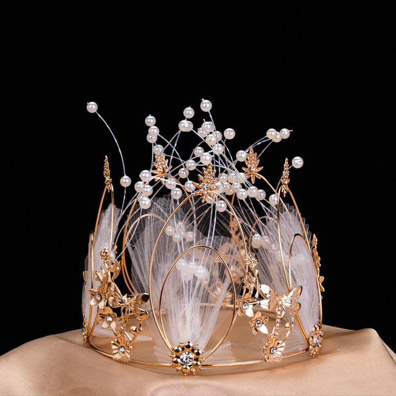 New cake decorates crown queen's feast birthday cake accessories plugin-in pearl crown