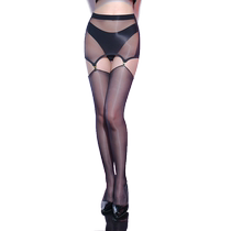 The Feigmu Sentix Silk Stockings Harness Socks Black Silk Oil Bright Thin and Pure Underwear Open Gear Passion Sexy free of women 3303
