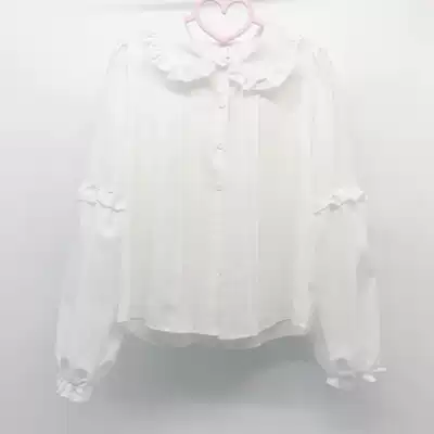 Japanese cute lolita lolita long sleeve inside doll collar bottom white shirt female design sense niche shirt
