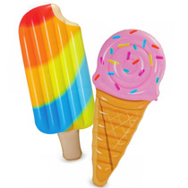 INTEX Inflatable ice cream floating row swimming circle water Mount adult popsicle air mattress beach mat floating boat