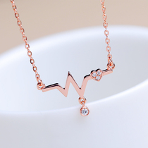 Mika ECG Clavicle chain necklace simple fashion rose gold jewelry