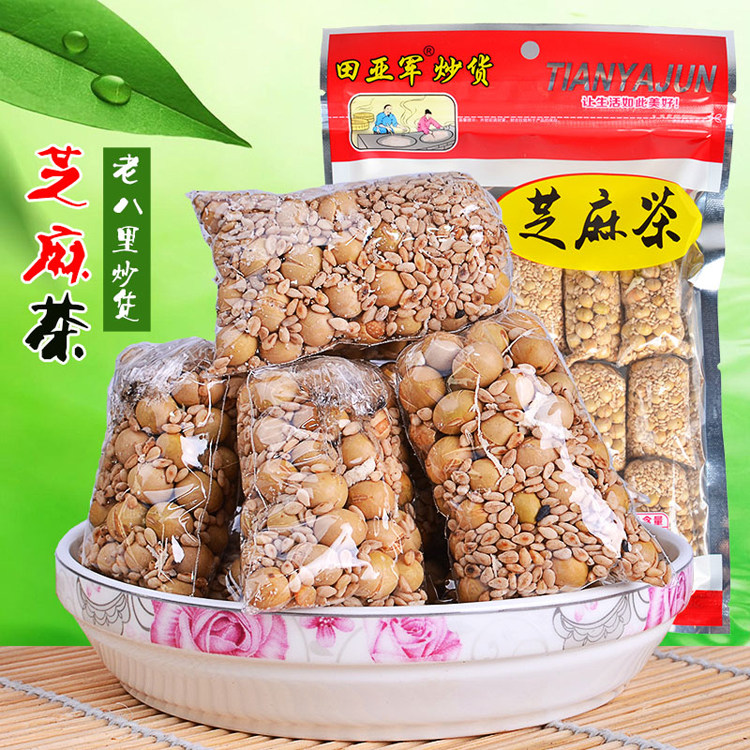 Tian Yajun Ginger Salt Sesame Bean Tea 200g Soybean Tea Brewed Small Bag Tea Full 29 Hunan Pingjiang Specialty