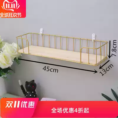 Punch-free dormitory artifact bedroom wall shelf wall hanging basket wall storage layer rack