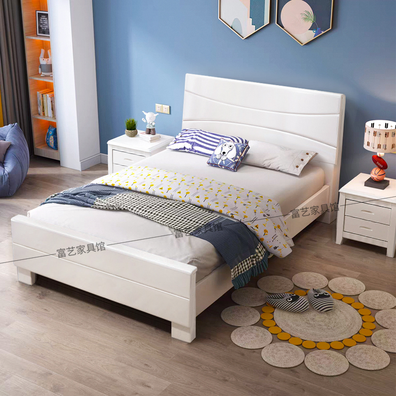 White Solid Wood Single Bed 90cm Small Bed 1.1m m Small Apartment 1.335m m Adult Modern Simple White Solid Wood Single Bed 90cm Small Bed 1.1m m Small Apartment 1.335m m Adult Modern Simple