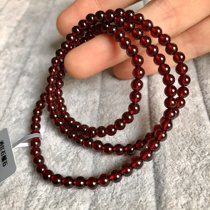 Pure natural burgundy garnet bracelet for women three-circle bracelet multi-circle and multi-layer fashion jewelry for girlfriend