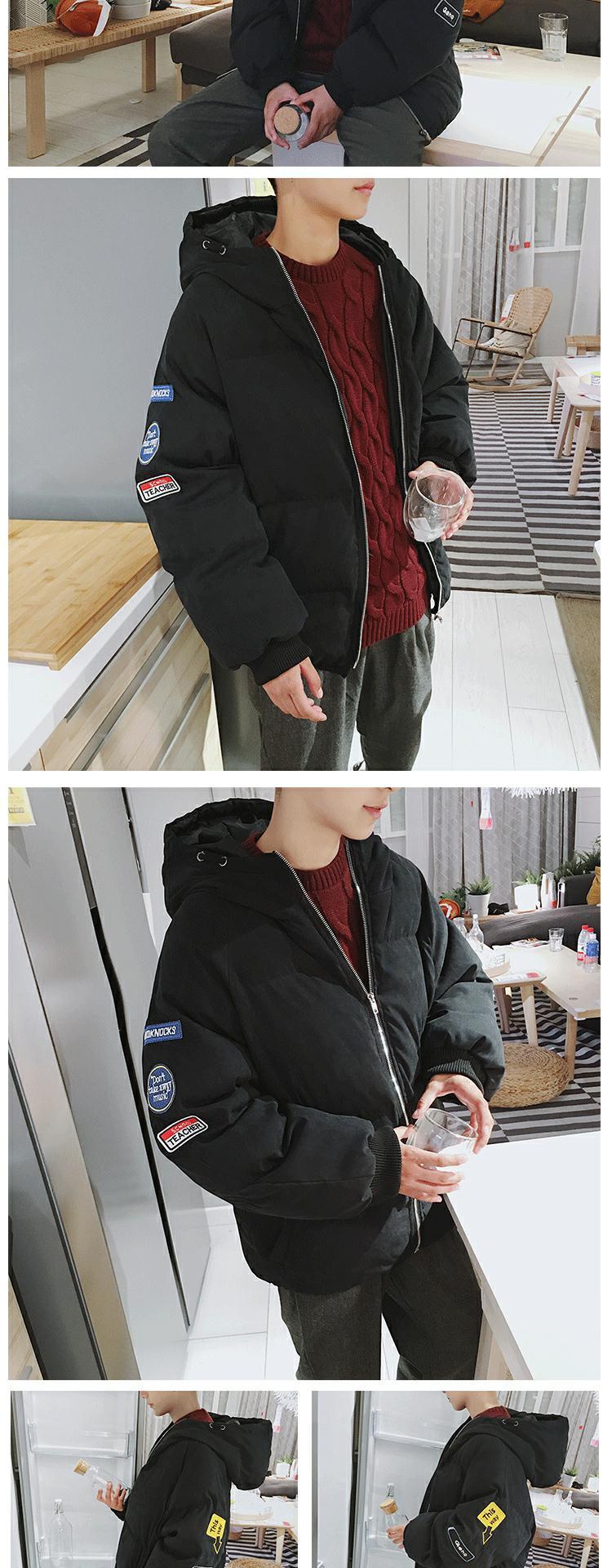 Hồng Kông mạng lưới màu đỏ với quần áo trùm đầu quần áo nam dày áo khoác cotton cặp đôi bf sinh viên mùa đông áo khoác cotton mùa đông áo jacket nam