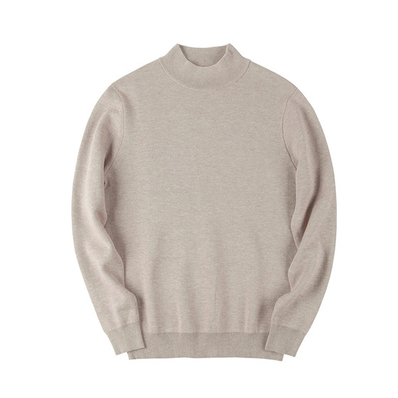 Momax men's autumn and winter half turtleneck sweater men's mid-collar bottoming shirt loose pullover inner sweater trendy