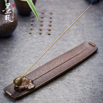 Mo Fan pure copper antique line incense burner Incense insert Zen Tea Ceremony creative ornaments Household indoor lying incense box aroma stove