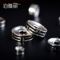 S925 Silver T-shaped diaphragm gasket gasket Diamond Star Moon Bodhi sub accessories Tibetan Beed hand chain diy accessories