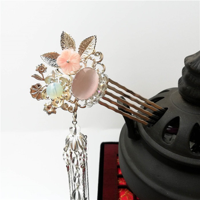 Fenghua Hanfu phụ kiện tóc kẹp tóc trang phục tiara cổ retro tua cổ tiara tóc lược bước nhảy hiệu suất - Phụ kiện tóc kẹp tóc nơ