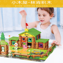 Lincoln Forest Wooden House Building Blocks Original Tribal Buildings Toys Baby Parent-Child Interactive Children Creative Toys