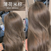 Mint rice brown hair dye cream female 2022 popular color white self-dyed hair at home pure milk tea brown plant