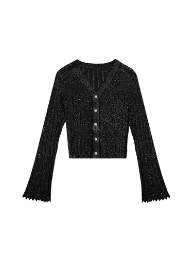 Элегантный модный кардиган, мегафон, трикотажный лонгслив, французский стиль, 2023, осенний