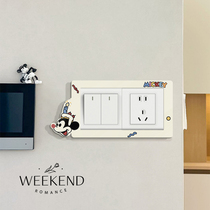 Cute Mickey switch decorative wall stickers household socket protective cover wall stickers self-adhesive creative switch stickers 3D three-dimensional