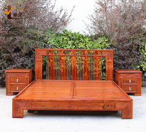 Hedgehog Rosewood Bedroom Double Bed Mahogany Furniture New Chinese Suhuali Wood High Box Storage Bed All Solid Wood Wedding Bed