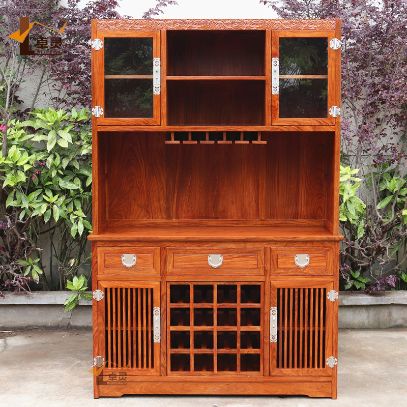 New Chinese Wine Cabinet Tinged Hedgehog Purple Sandalwood Quality Furniture Versatile Suflower Pear Wood Storage Glass Wine Rack Custom