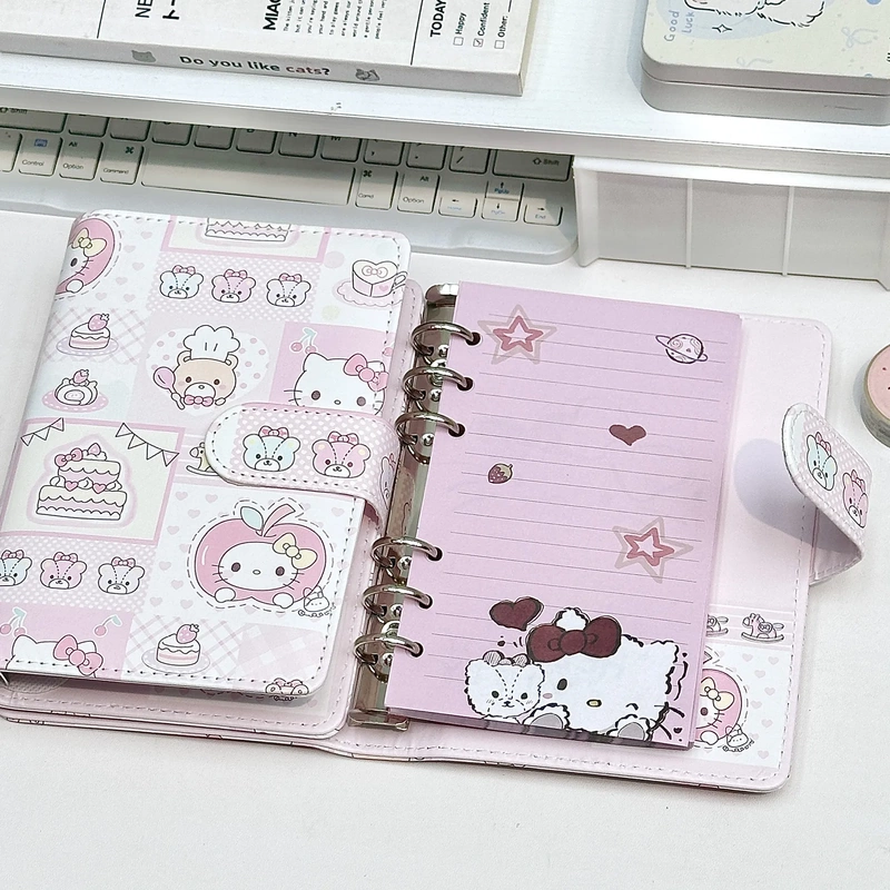 Kt Cat Pink Heart A6 Planner High-Quality Loose-Leaf Diary Study Planning Record Book Kt Cat Pink Heart A6 Planner High-Quality Loose-Leaf Diary Study Planning Record Book