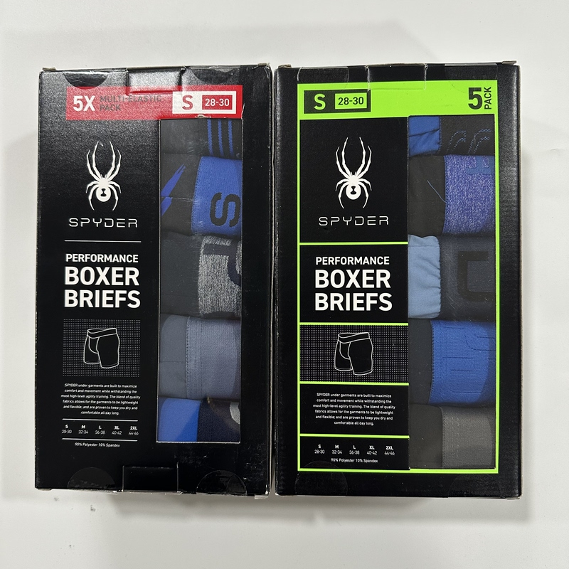 5 Pieces in a Gift Box! Spider Spyder Sports Quick-Drying Underwear, Breathable High-End Outdoor Boxer Briefs for Running and Fitness