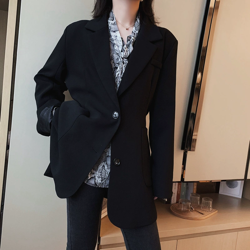 T3744 Women 2019 xuân mới saucy ve áo phù hợp với nữ là áo khoác mỏng nút phù hợp với áo khoác - Business Suit