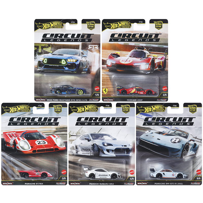 Hot Wheels Fpy86 Alloy Track Legends Ferrari 499P Porsche Subaru Brz Iron Base Rubber Tire Culture