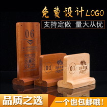 Customized A4 wooden table card wooden table rectangular A- shaped table table card table laser
