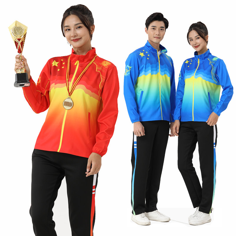 2021 autumn and winter long-sleeved badminton clothing Chinese team men's and women's volleyball games award-winning gymnastics clothing jacket
