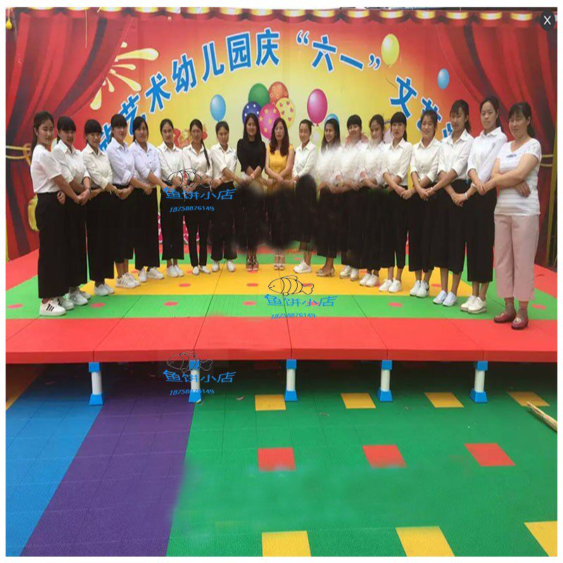 Kindergarten plastic stage multi-function stage mobile festival chorus event disassembly T stage performance stage shelf